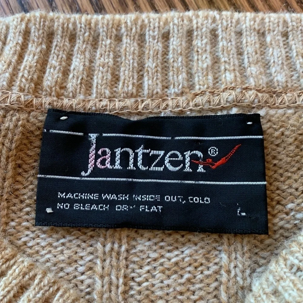 Jantzen vintage cream colored striped wool grandpa sweater - Picture 4 of 4